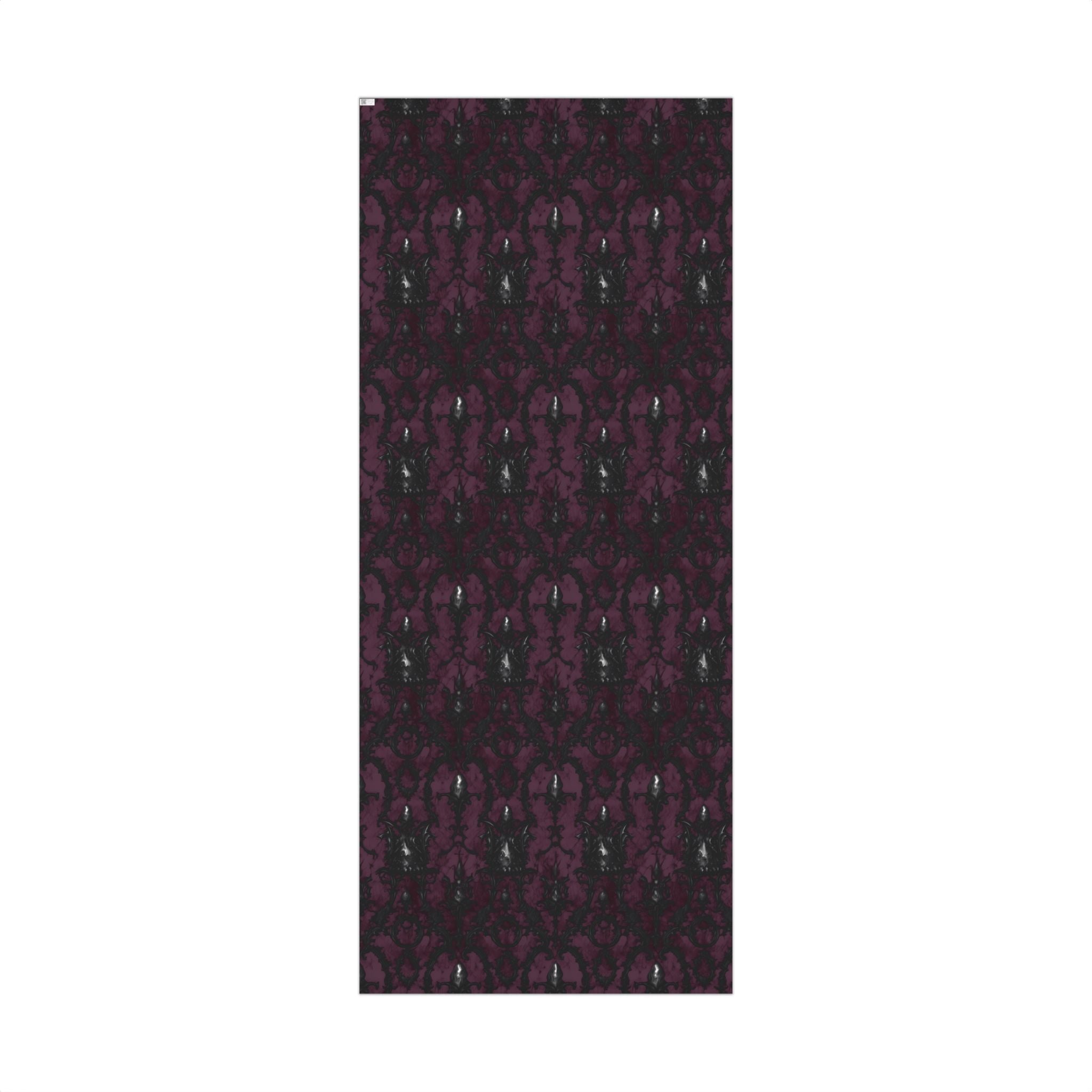 Gothic Damask Gift Wrap Paper | Dark Plum Black Wrapping Paper