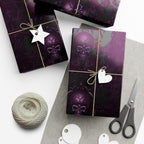 Purple Skull Pattern Gift Wrap Papers | Gothic Wrapping Paper