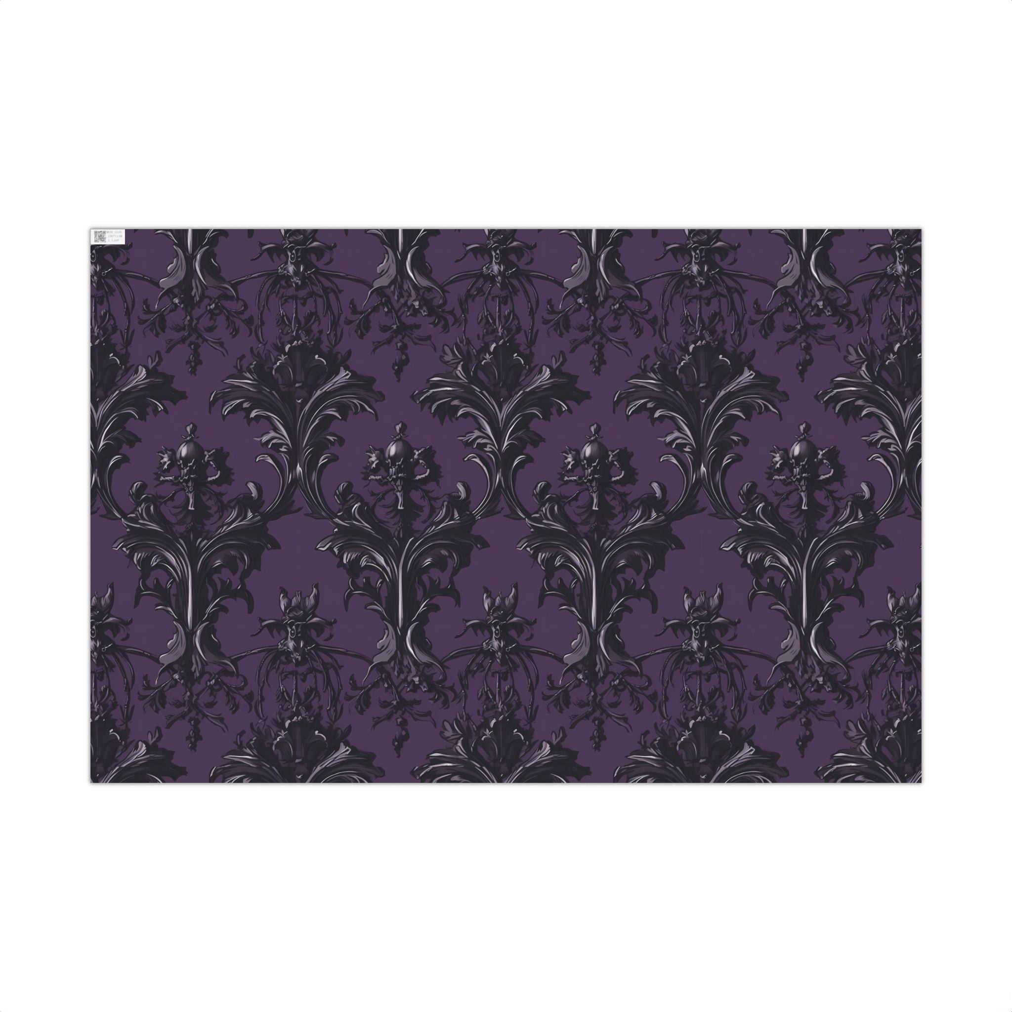 Purple Gothic Damask Gift Wrap | Victorian-Inspired Elegant Wrapping Paper