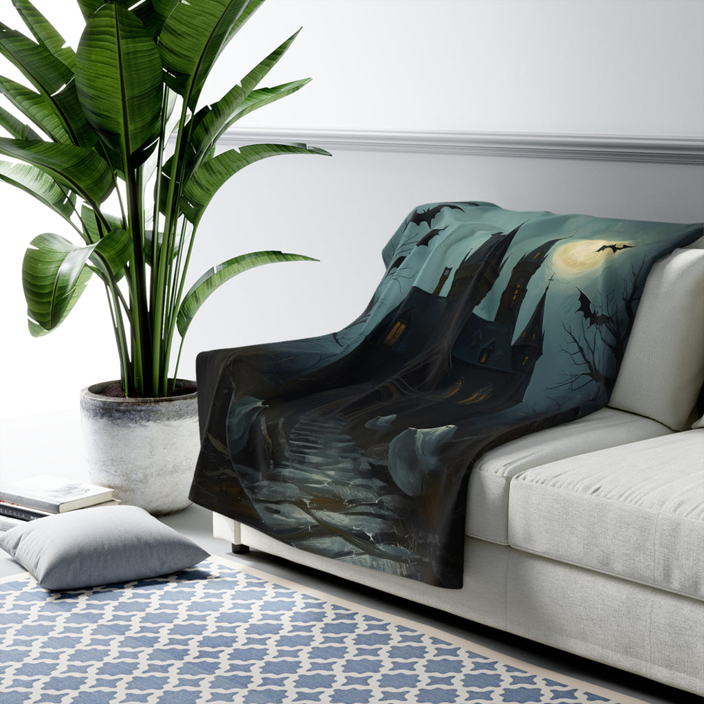 🖤 Sherpa Fleece Blanket — Gothic Cozy Throw | Ultra-Soft Plush Blanket for Bedroom & Living Room | Images