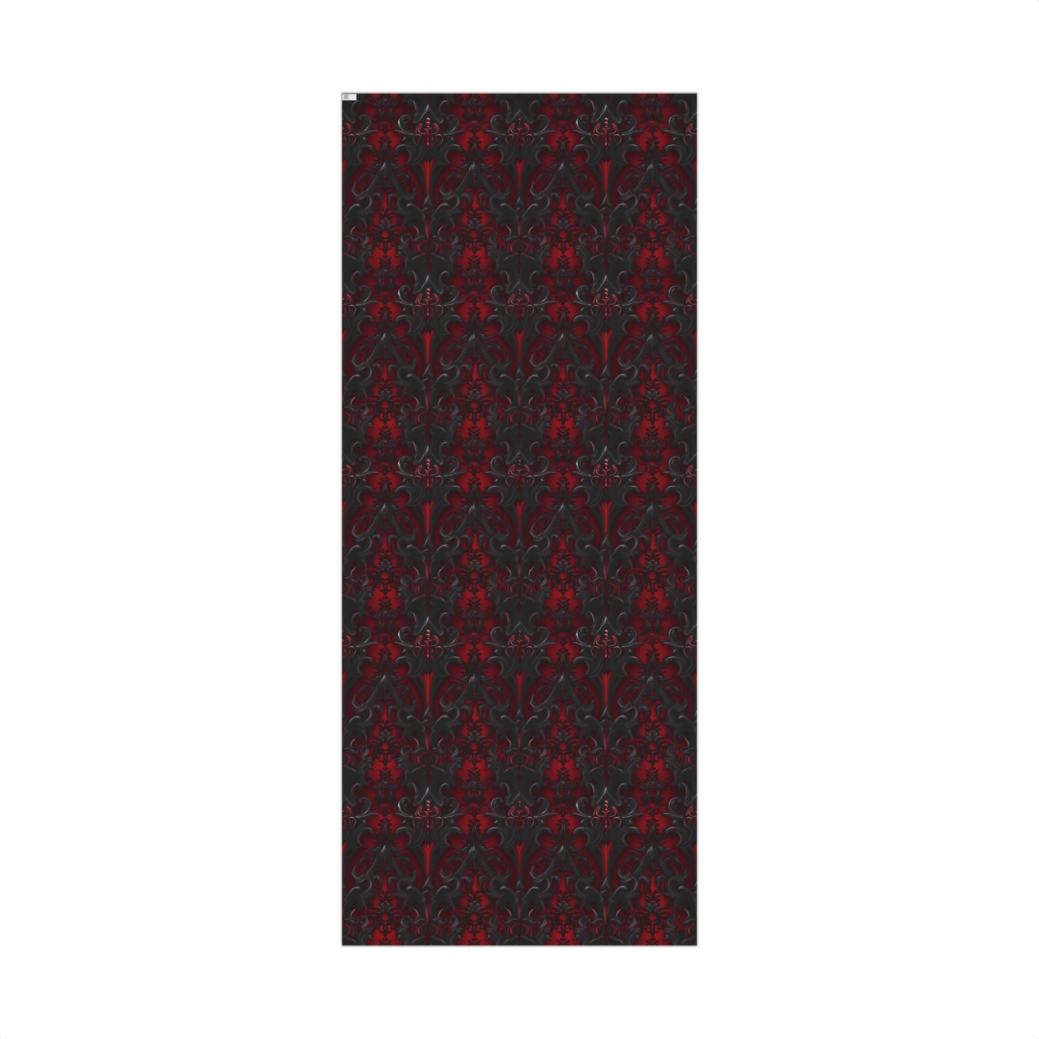 Red Black Baroque Damask Gift Wrap Paper | Elegant Victorian Wrapping Paper