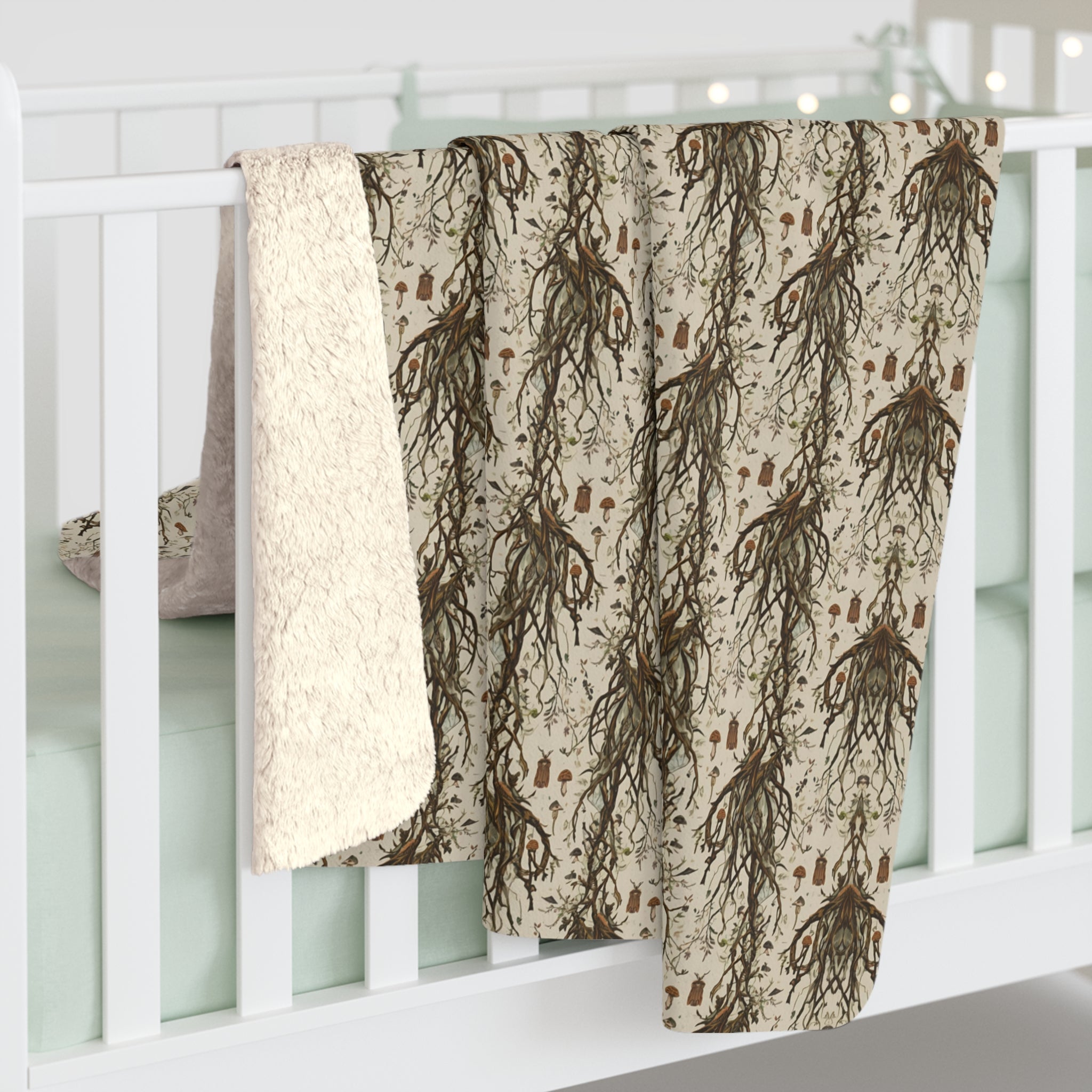 Gothic Dark Forest Throw Blanket – Witchy Cozy Alternative Home Decor | Moody Woodland Gothic Bedding