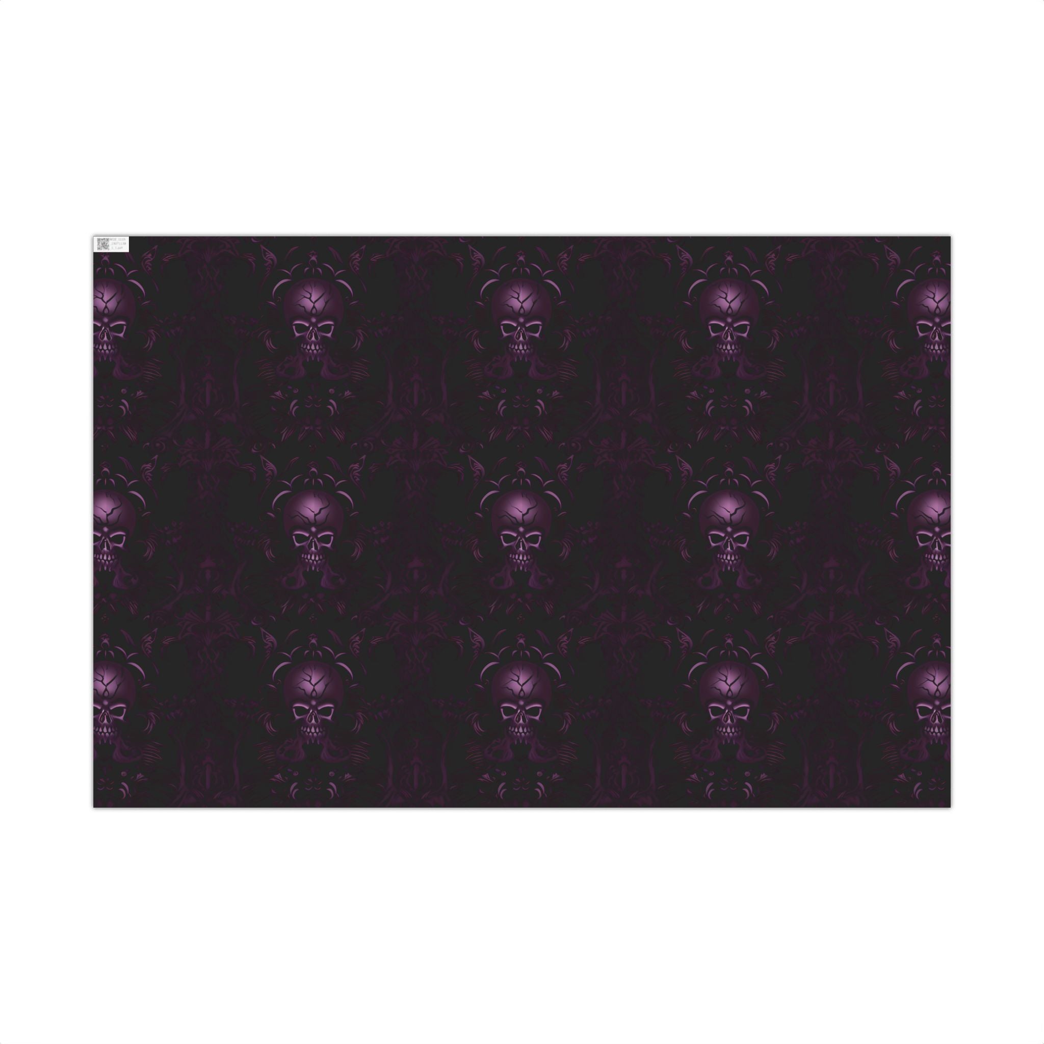 Purple Skull Pattern Gift Wrap Papers | Gothic Wrapping Paper
