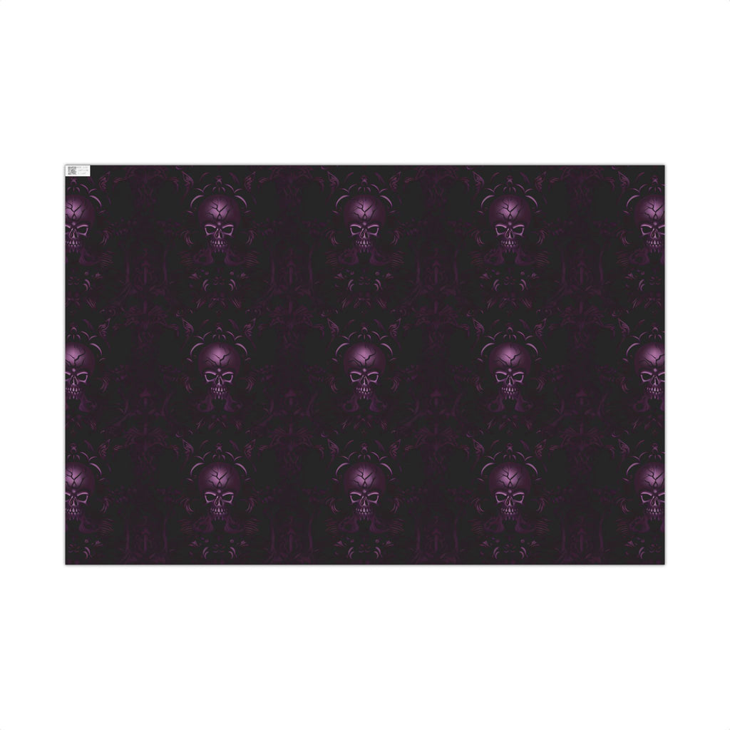 Purple Skull Pattern Gift Wrap Papers | Gothic Wrapping Paper