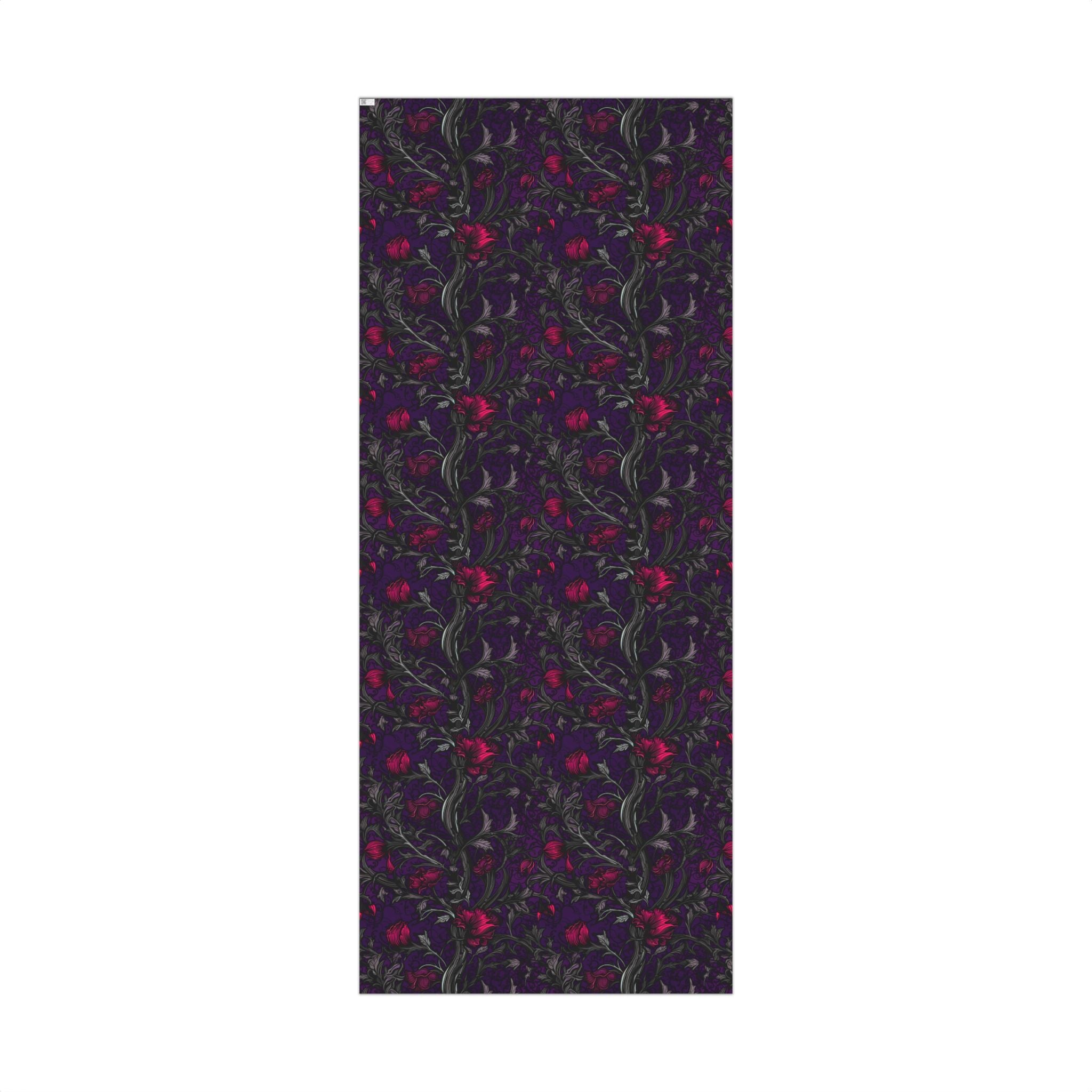 Dark Purple Botanical Wrapping Paper | Gothic Floral Gift Wrap