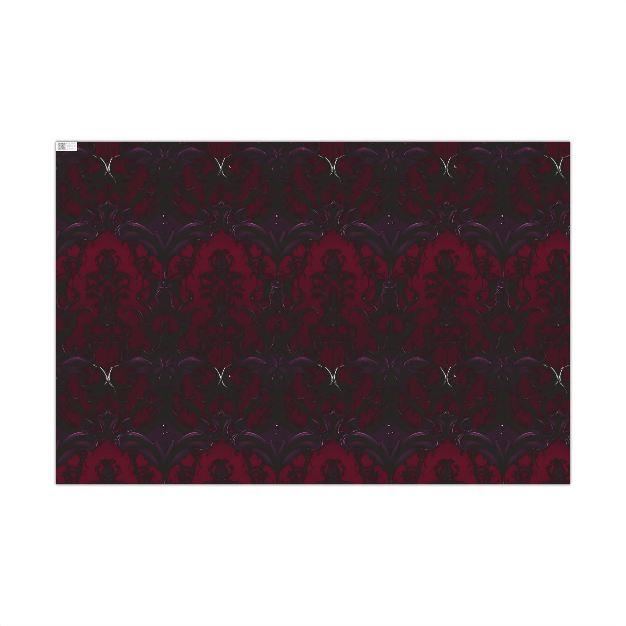 Dark Red Damask Gift Wrap Papers | Elegant Victorian Pattern