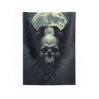 Gothic Skull Raven Wall Tapestry – Dark Witchy Wall Decor for Gothic & Alternative Homes