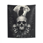 Skull Moon Gothic Wall Tapestry for Witchy & Dark Interiors