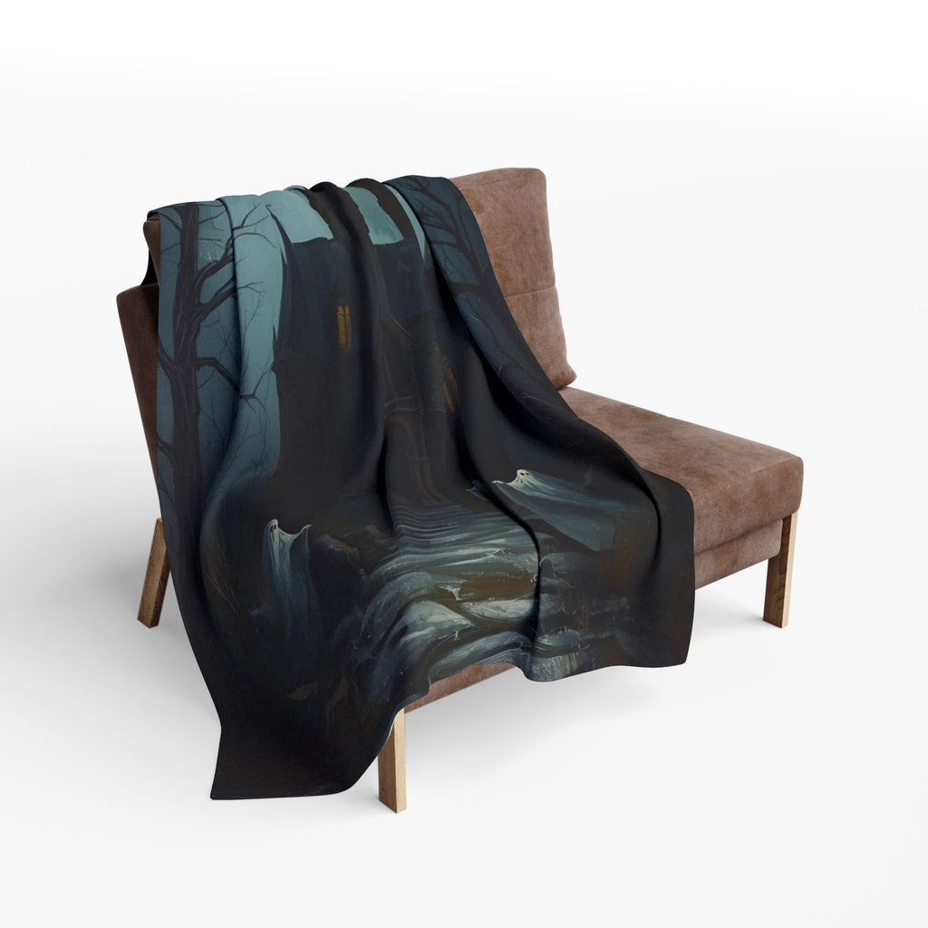 🖤 Arctic Fleece Blanket — Gothic Cozy Home Decor | Soft Plush Throw for Bedroom & Living Room | Images