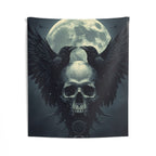 Gothic Skull Raven Wall Tapestry – Dark Witchy Wall Decor for Gothic & Alternative Homes