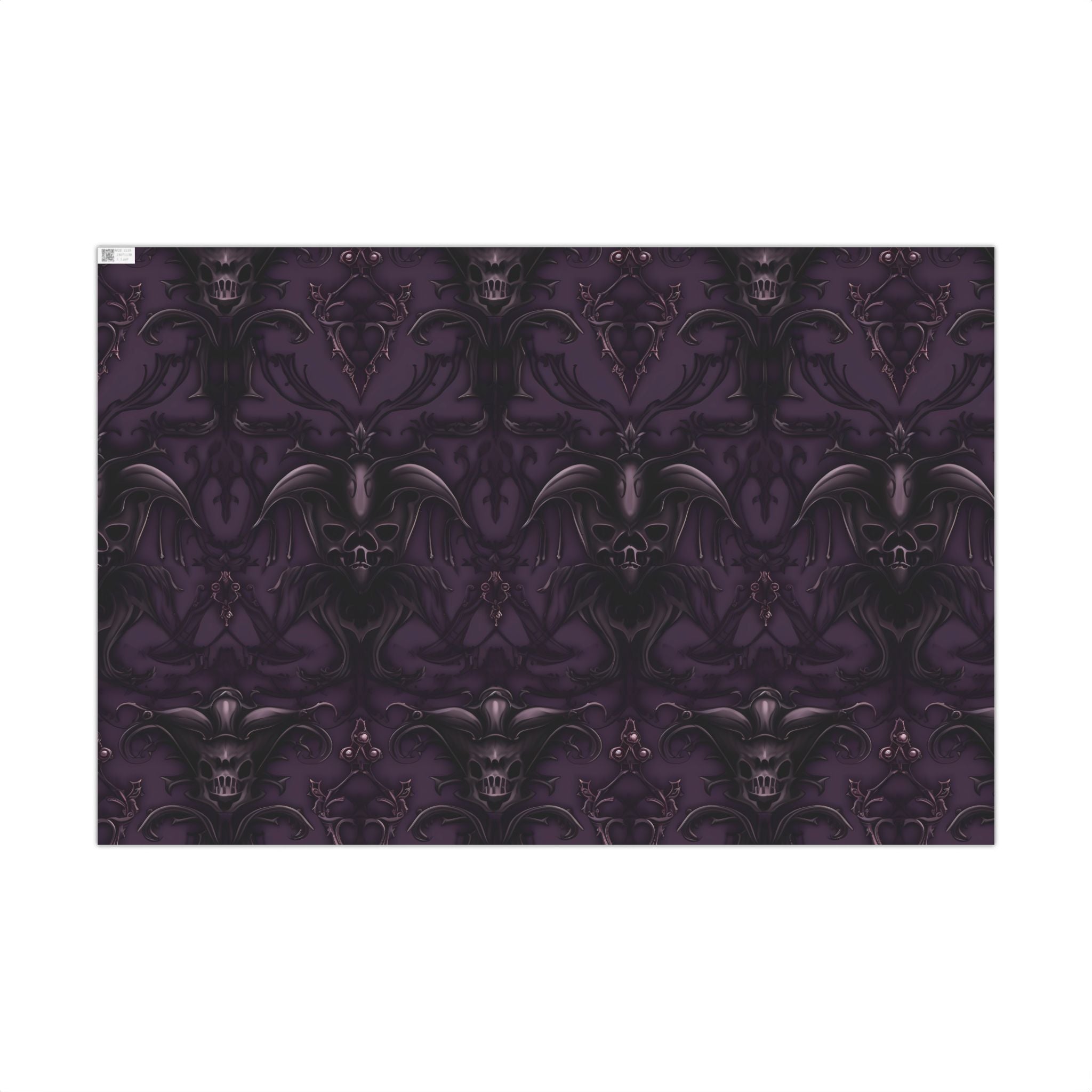 Dark Purple Baroque Pattern Gift Wrap Paper | Wrapping Paper Roll