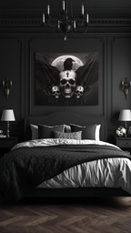Gothic Skull Moon Wall Tapestry – Dark Witchy Wall Decor for Gothic & Alternative Homes