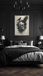 Occult Skull Moon Wall Tapestry for Gothic Rooms
