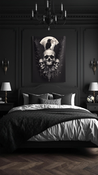 Skull Moon Gothic Wall Tapestry for Witchy & Dark Interiors