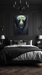Gothic Skull Raven Wall Tapestry – Dark Witchy Wall Decor for Gothic & Alternative Homes