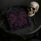 Dark Purple Baroque Pattern Gift Wrap Paper | Wrapping Paper Roll