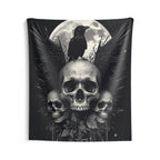 Skull Moon Gothic Wall Tapestry for Witchy & Dark Interiors