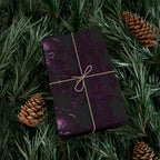 Purple Skull Pattern Gift Wrap Papers | Gothic Wrapping Paper
