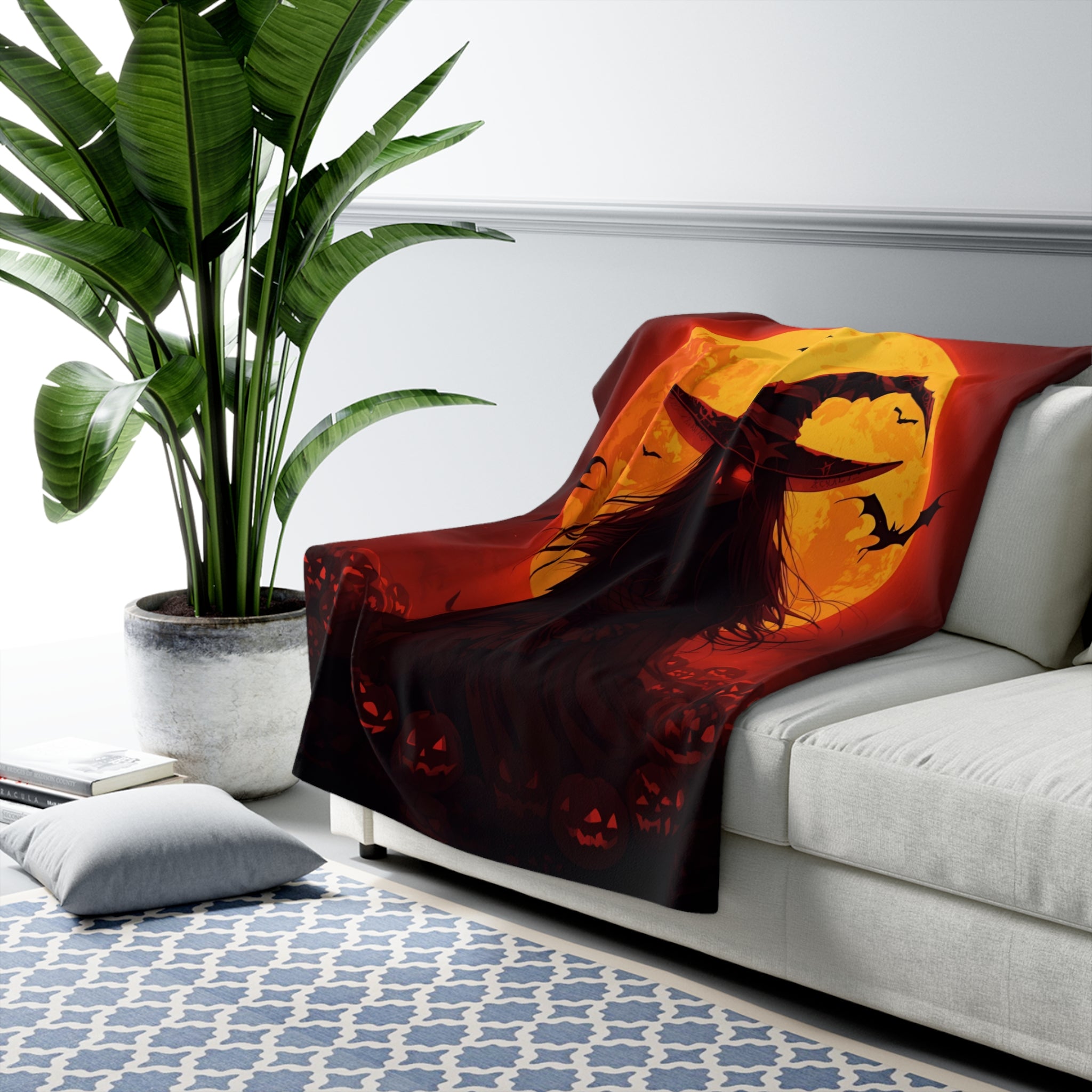 🖤 Sherpa Fleece Blanket — Gothic Cozy Throw | Ultra-Soft Plush Blanket for Bedroom & Living Room | Images