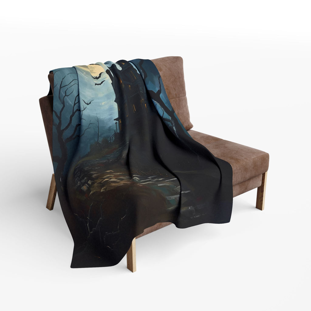 🖤 Arctic Fleece Blanket — Gothic Cozy Home Decor | Soft Plush Throw for Bedroom & Living Room | Images