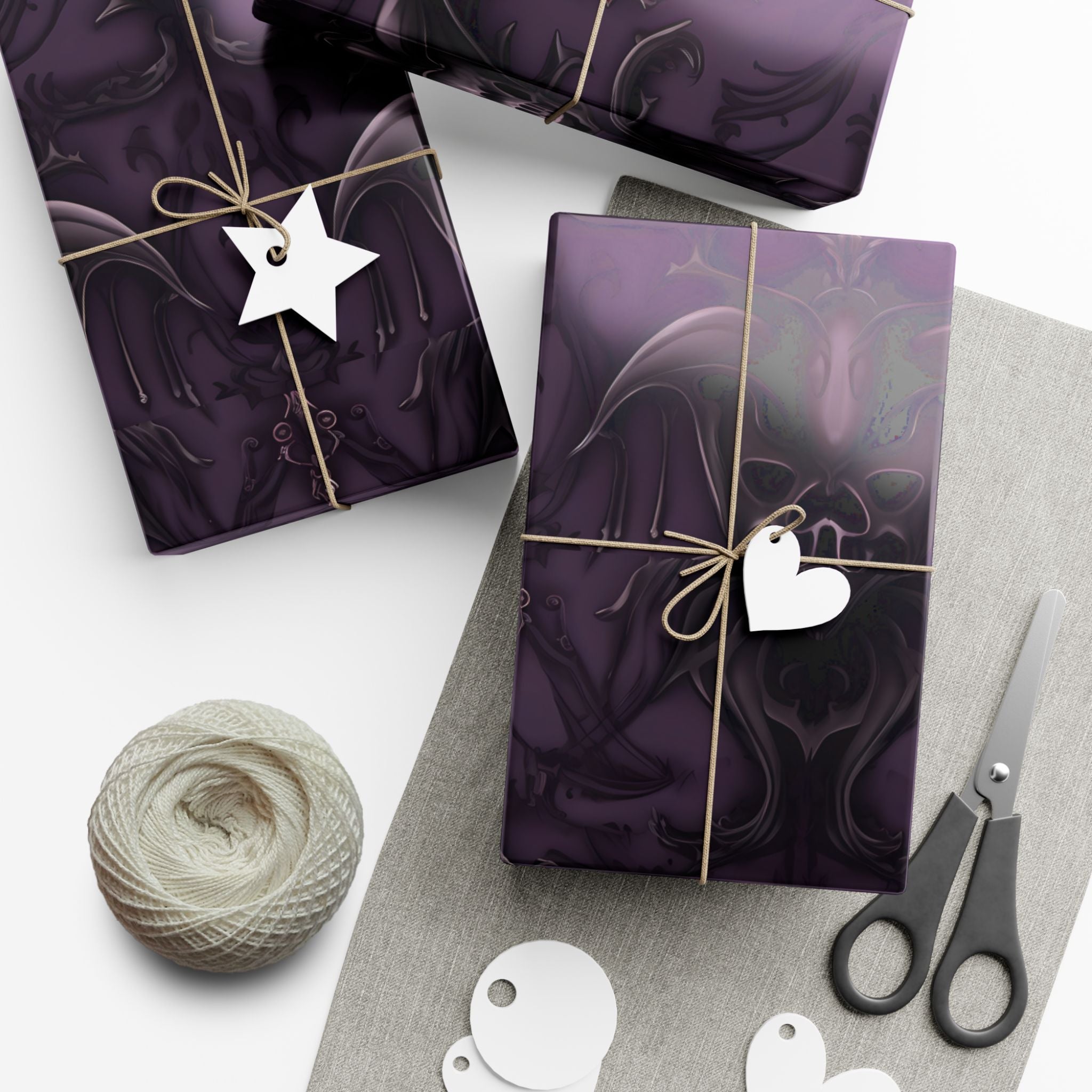 Dark Purple Baroque Pattern Gift Wrap Paper | Wrapping Paper Roll