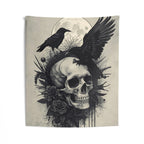 Occult Skull Moon Wall Tapestry for Gothic Rooms