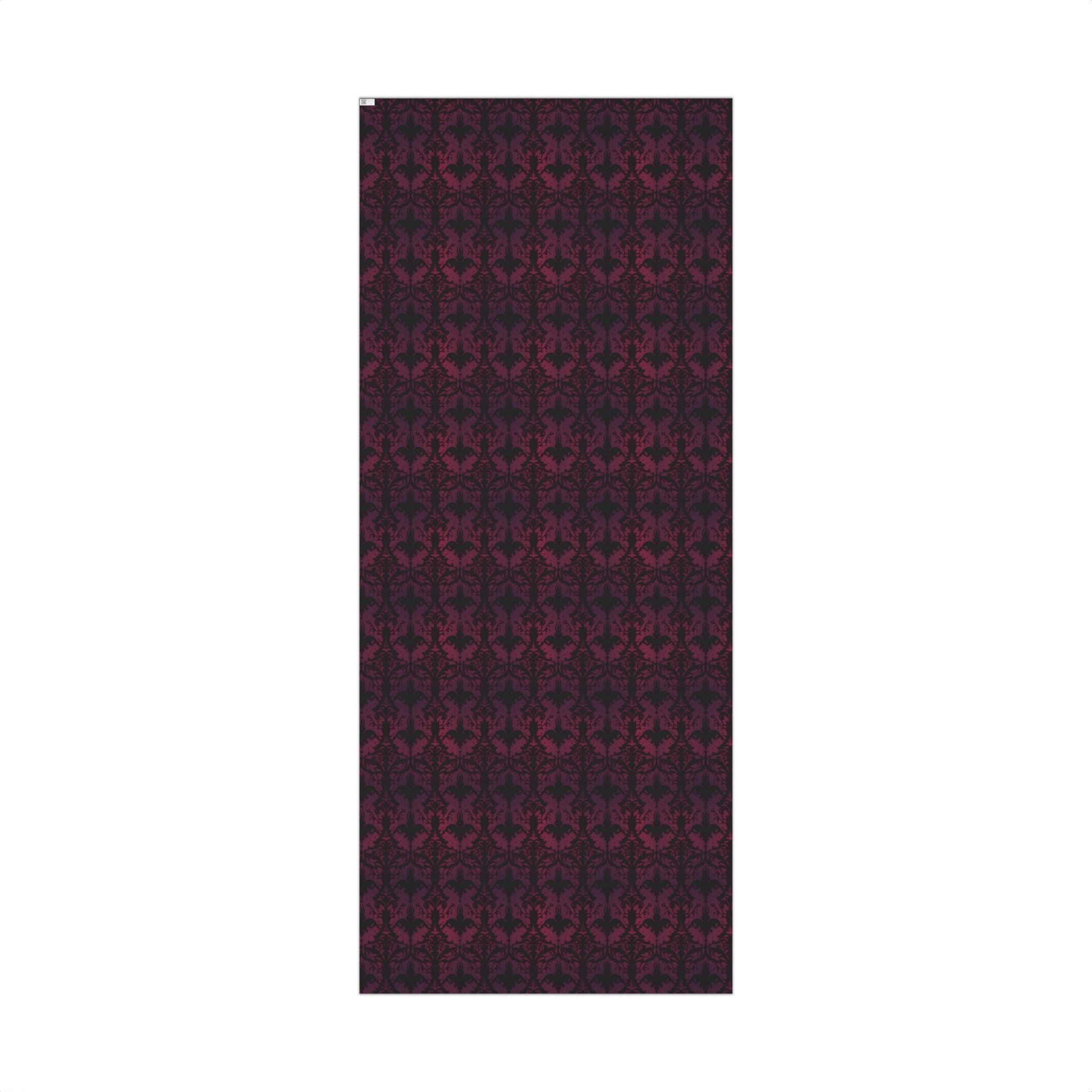 Vintage Burgundy Damask Wrapping Paper | Victorian Gothic Gift Wrap