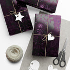 Purple Skull Pattern Gift Wrap Papers | Gothic Wrapping Paper