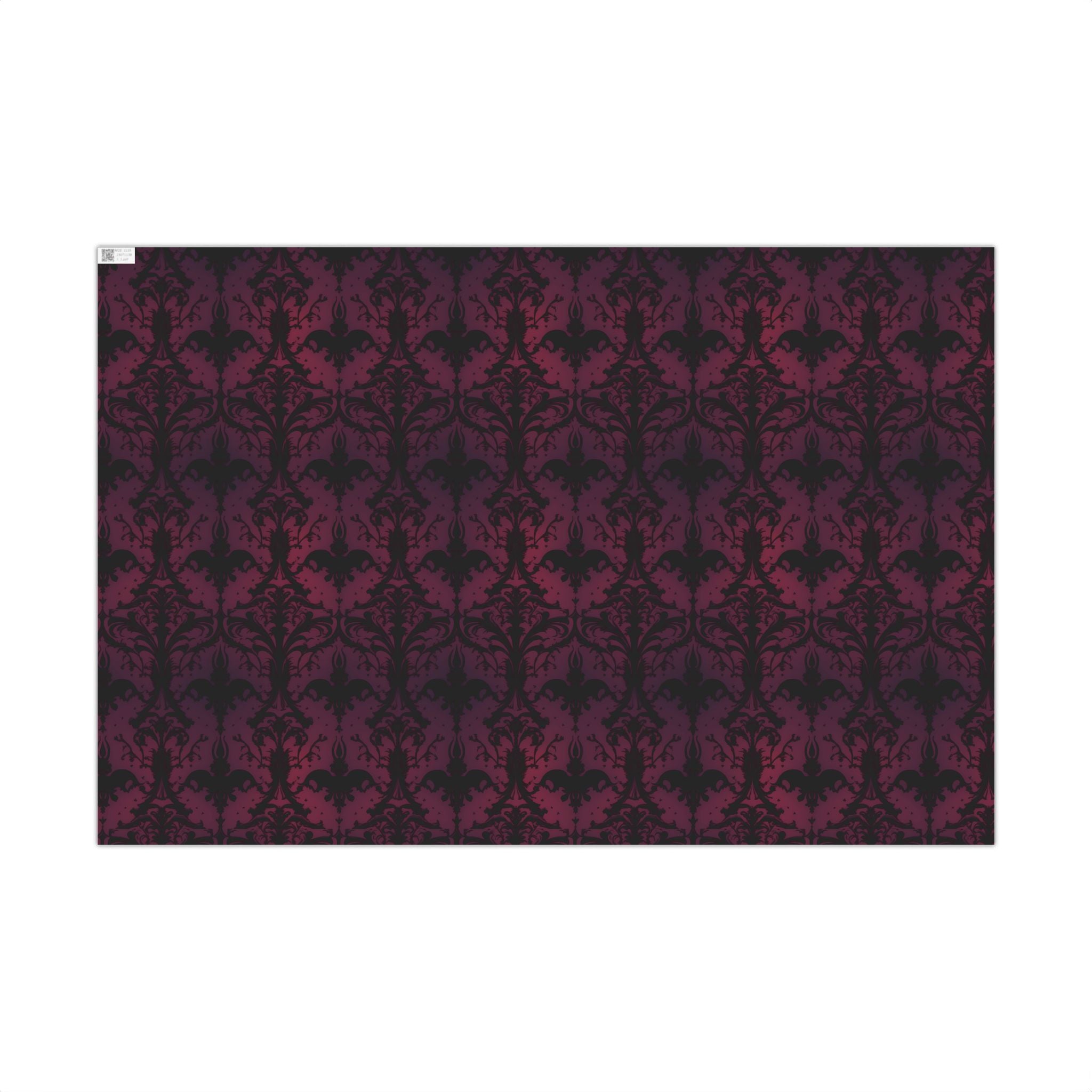 Vintage Burgundy Damask Wrapping Paper | Victorian Gothic Gift Wrap