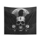 Gothic Skull Moon Wall Tapestry – Dark Witchy Wall Decor for Gothic & Alternative Homes